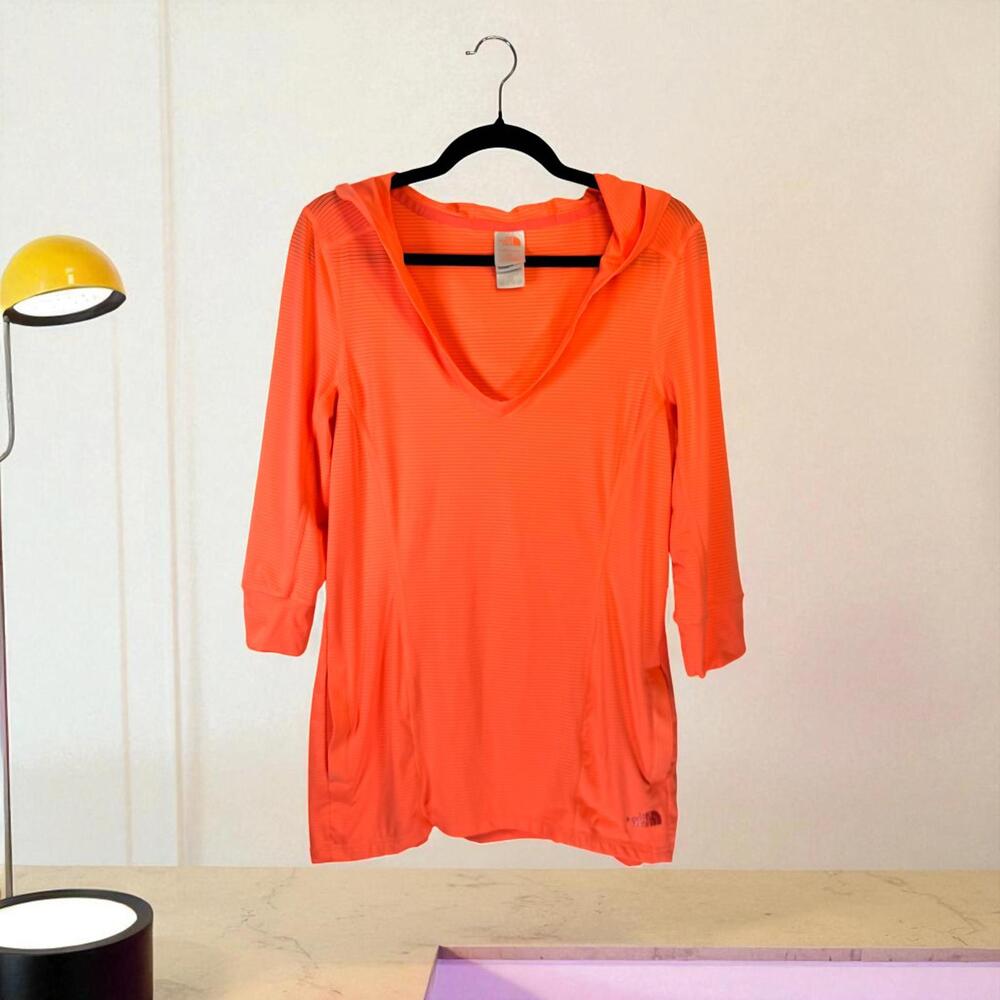 The North Face‎ Women's Orange Activewear Hoodie Top Large athletic long sleeve